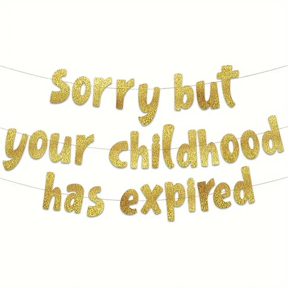 18th Birthday Gold Glitter Letter Banner